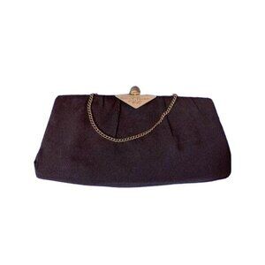 ✌️ 2/$40 ✌️ Vintage Black Clutch Purse with Short Chain Handle and Clasp Closure